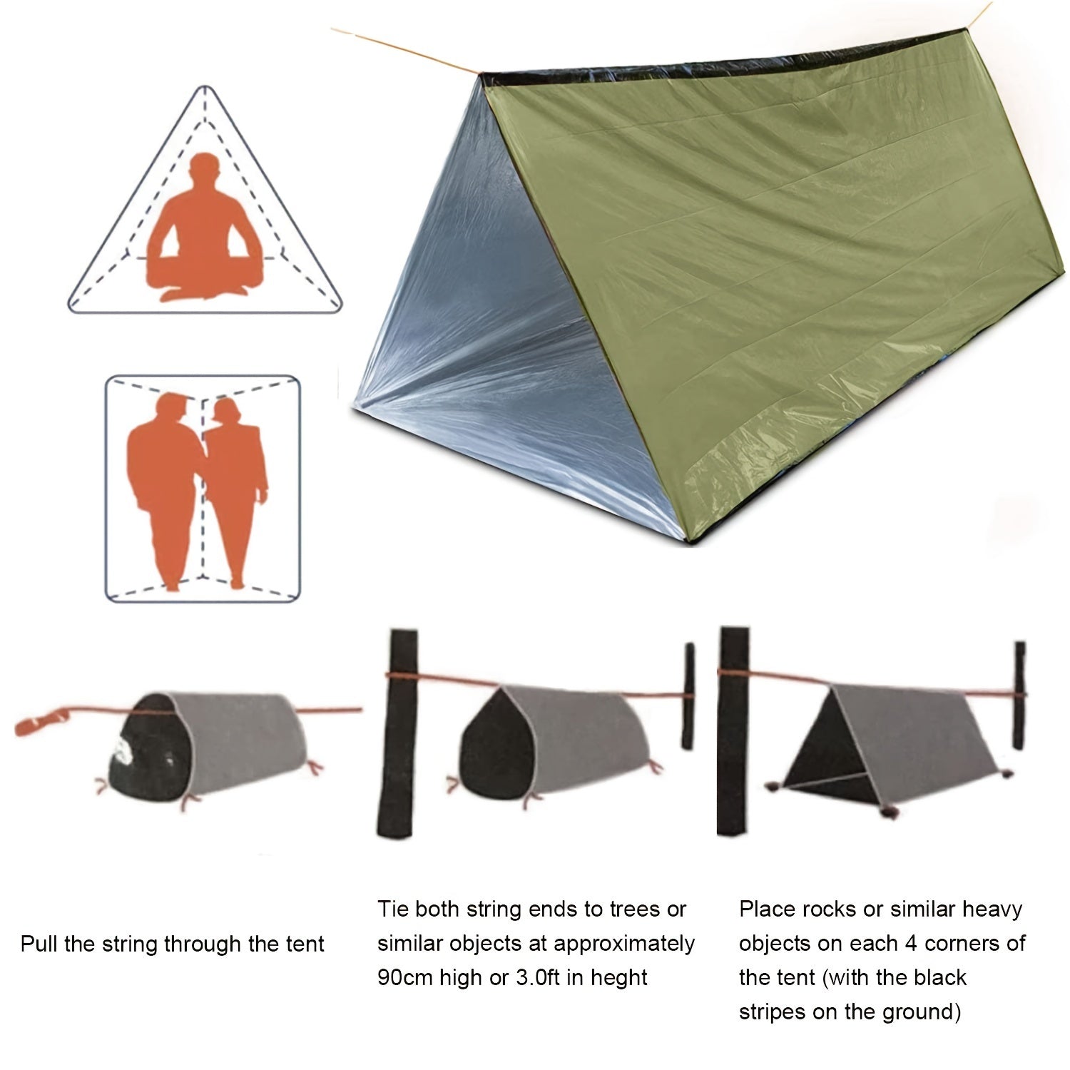 Emergency Survival Tent Windproof Tube Tent Camping Hiking
