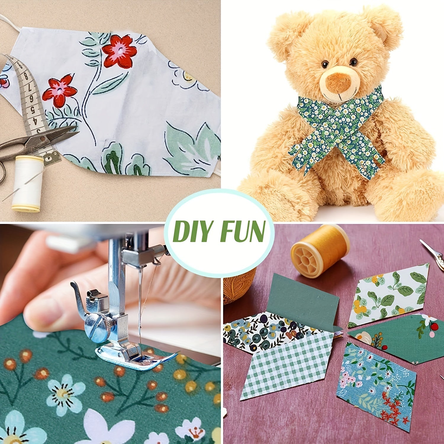 40pcs Floral Printed Quilting Fabric Cotton Craft DIY Doll Clothes Fabric