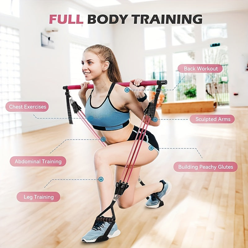 Portable Pilates Tensioner Kit with Latex Resistance Band