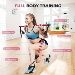 Portable Pilates Tensioner Kit with Latex Resistance Band