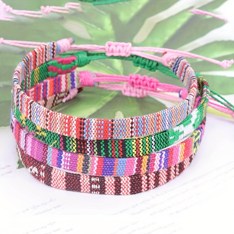 Colorful Wax Thread Braided Anklet Mexican Friendship Rope Bracelet