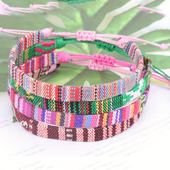 Colorful Wax Thread Braided Anklet Mexican Friendship Rope Bracelet