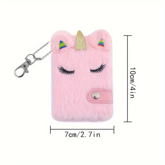 Unicorn Plush Mini Notebook 6 X 10 Pink