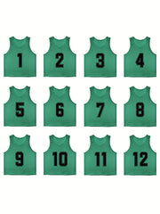 12 Mesh Scrimmage Team Vests Pinnies Jerseys - Adult Soccer Bibs