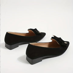 Women's Bowknot Flat Shoes Pointed Toe Slip On Office Work Shoes