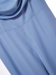 Solid Cowl Collar Wide Leg Cami Jumpsuit