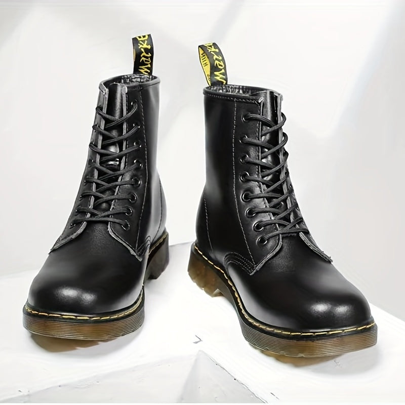 Women's Lace Up Ankle Combat Boots Round Toe Short Boots