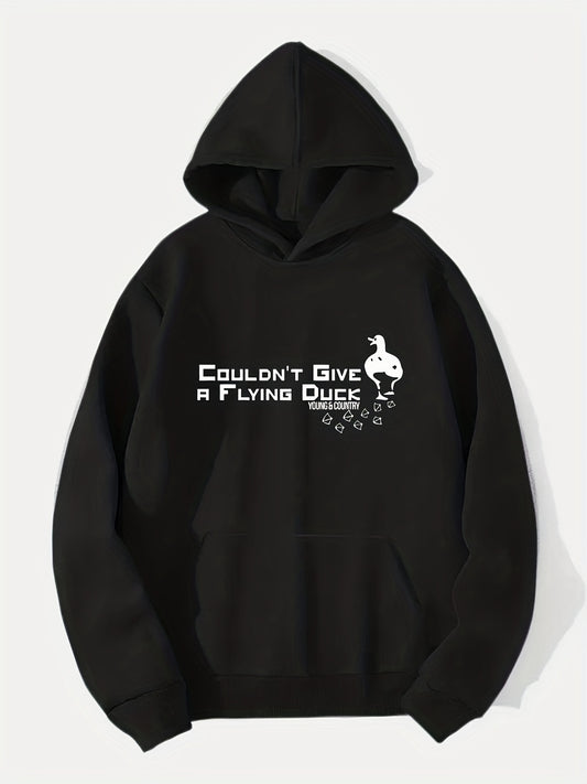 Duck Print Hoodie Men's Casual Graphic Pullover Hooded Sweatshirt