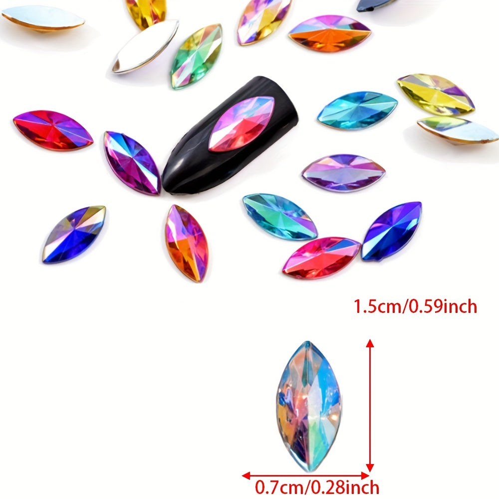 30pcs Colorful Horse Eye Rhinestone Charms for DIY Jewelry Making