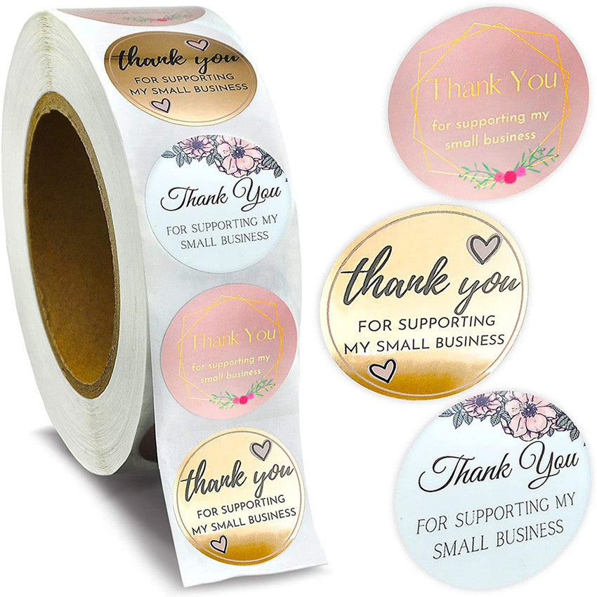 500pcs Thank You Happy Birthday Stickers Heart Sticker Labels Sealing Stickers
