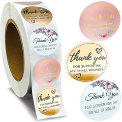 500pcs Thank You Happy Birthday Stickers Heart Sticker Labels Sealing Stickers
