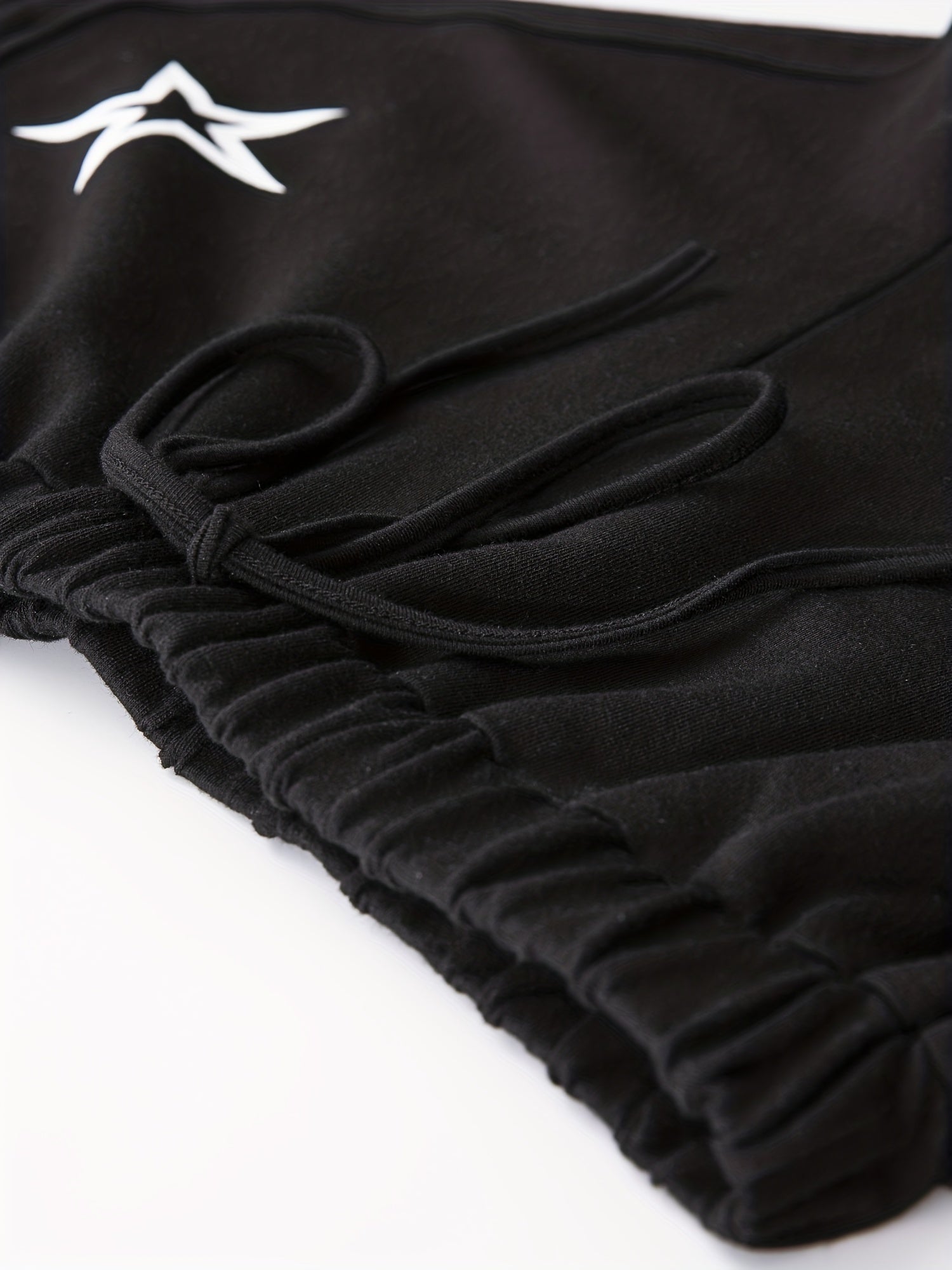  Star Print Elastic Waist Sporty Shorts
