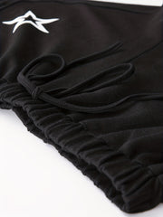  Star Print Elastic Waist Sporty Shorts