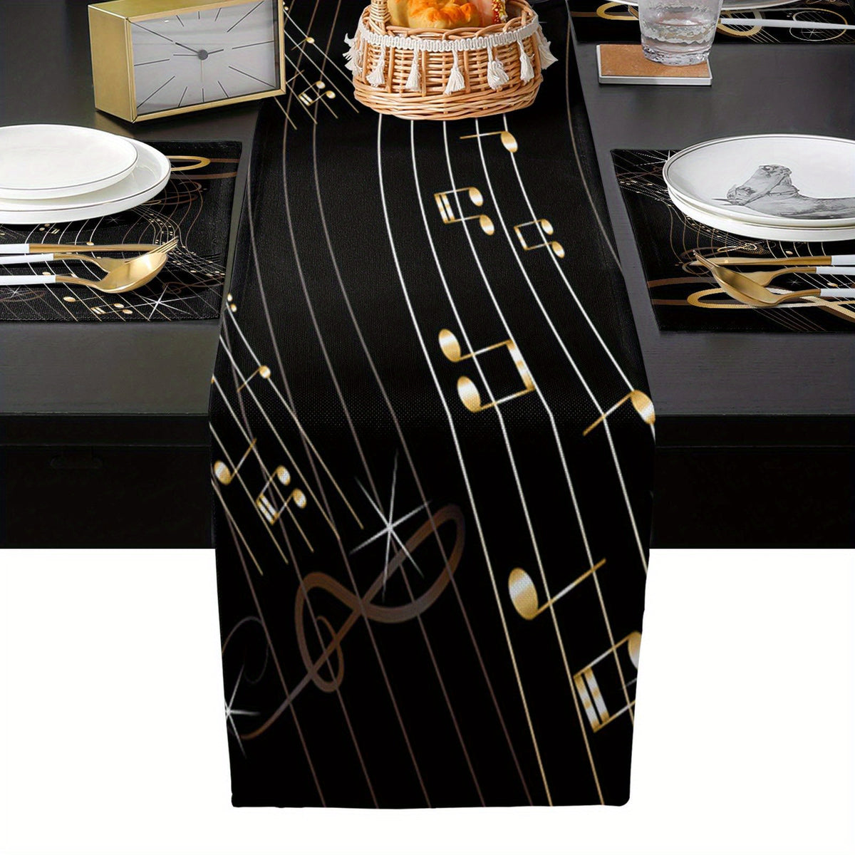 Music Note Table Runner 13x72 Inch