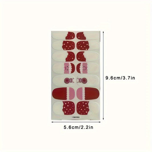 Cute Nail Stickers for Christmas Manicure - Gift for Women Girls