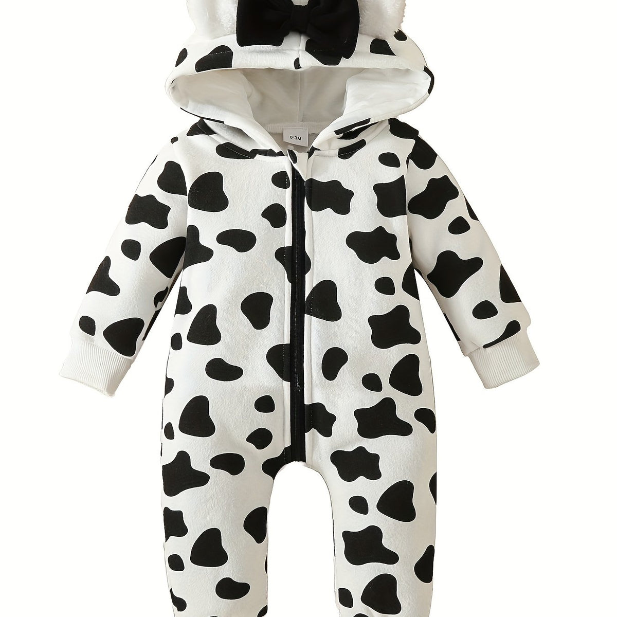 Baby Bowknot Hooded Sweatshirt Romper Zipper Outwear Christmas Gift