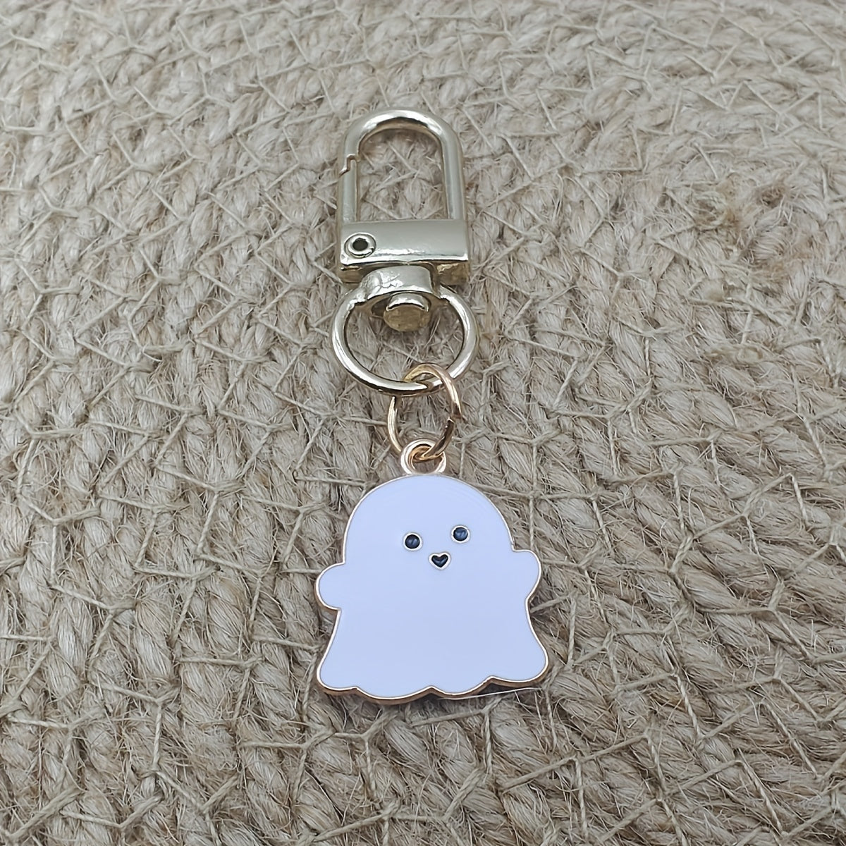 Halloween Ghost Little Ghost Keychain Golden Door Buckle Men's Car Key Ring