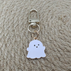 Halloween Ghost Little Ghost Keychain Golden Door Buckle Men's Car Key Ring