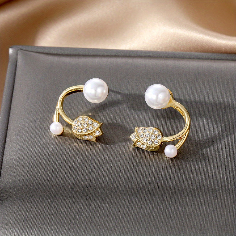 Geometric Rhinestone Stud Earrings Sweet Ear Jewelry