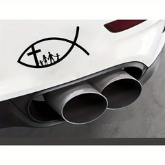 Car Stickers Decor Motorcycle Decals Christian Fish Jesus Family