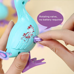 Whimsy Peacock Jumping Toy Wind Up Figurine Festive Play Gift