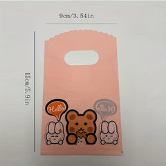 50pcs Plastic Tote Gift Bag for Retail Stores Boutique Supermarkets