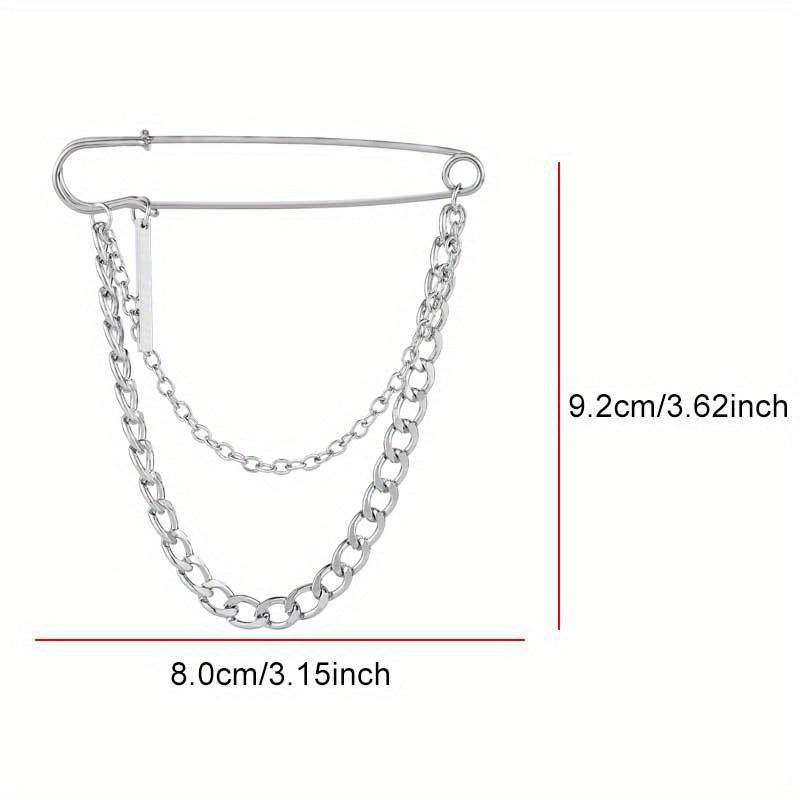 Double Layer Chain Butterfly Brooch Men Pin Suits Shoes Hats Accessories