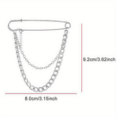 Double Layer Chain Butterfly Brooch Men Pin Suits Shoes Hats Accessories