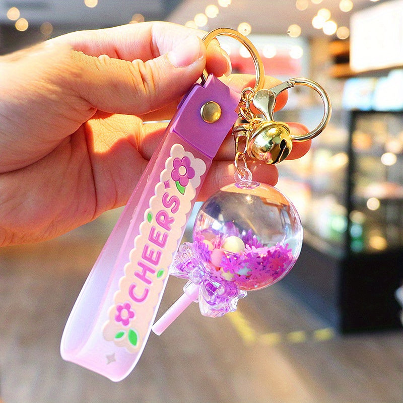Acrylic Lollipop Drift Bottle Keychain For Men Couple Bag Pendant Key Chain