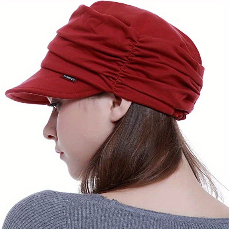 Women's Lightweight Ruched Newsboy Hat Flat Cap
