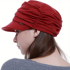 Women's Lightweight Ruched Newsboy Hat Flat Cap
