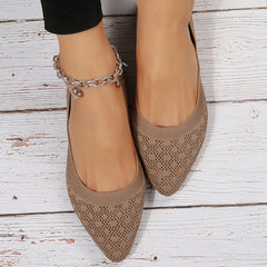 Women's Knit Flat Shoes Lightweight Slip On Shoes