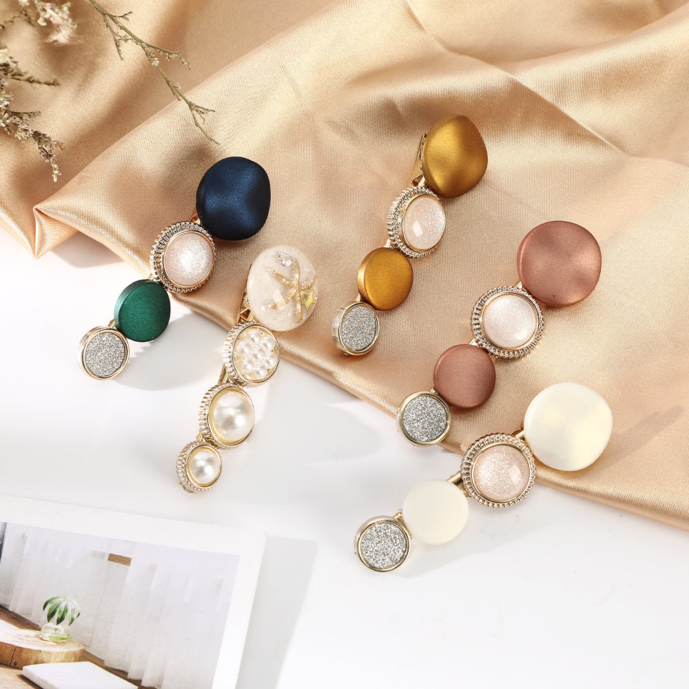 Macaron Crystal Hairpin Pair Duckbill Hairpins