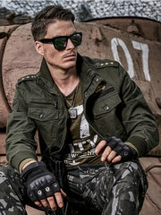 Casual Cotton Cargo Jacket Men's Outdoor
