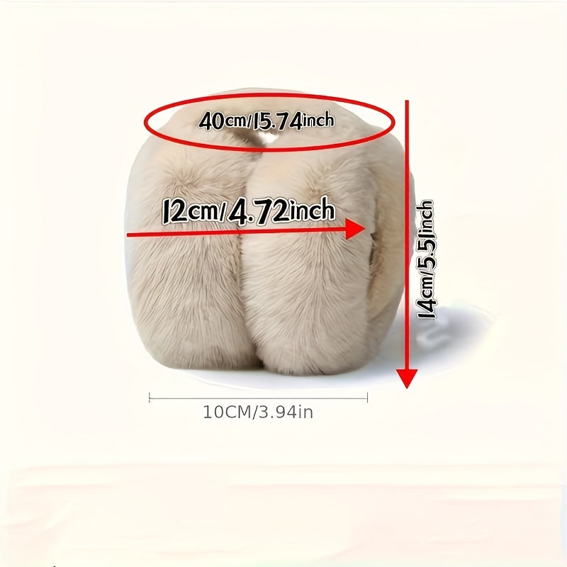 Women's Winter Fleece Earmuffs Beige Plush Ear Warmers