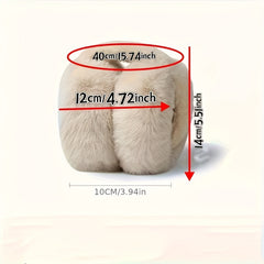 Women's Winter Fleece Earmuffs Beige Plush Ear Warmers