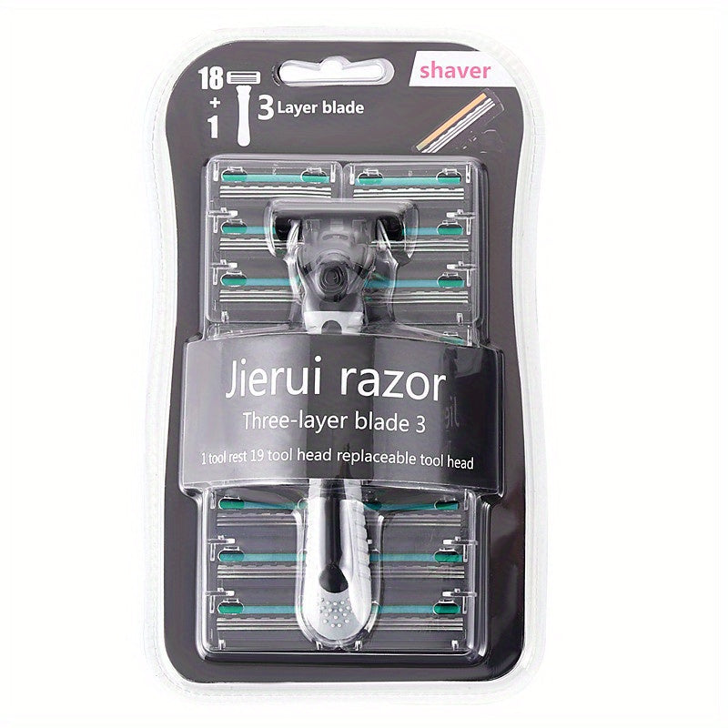 Men's Disposable Shaving Razor Blade Set 1 Holder & 19 Blades