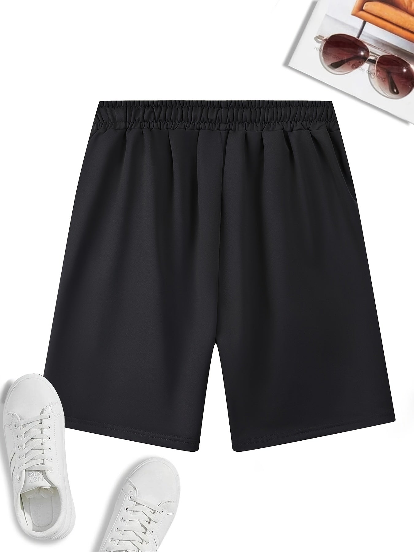 Men's Funny Smile Face Print Sports Drawstring Shorts
