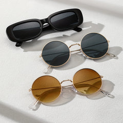 3 Pairs Round Frame Casual Sunglasses UV Protection
