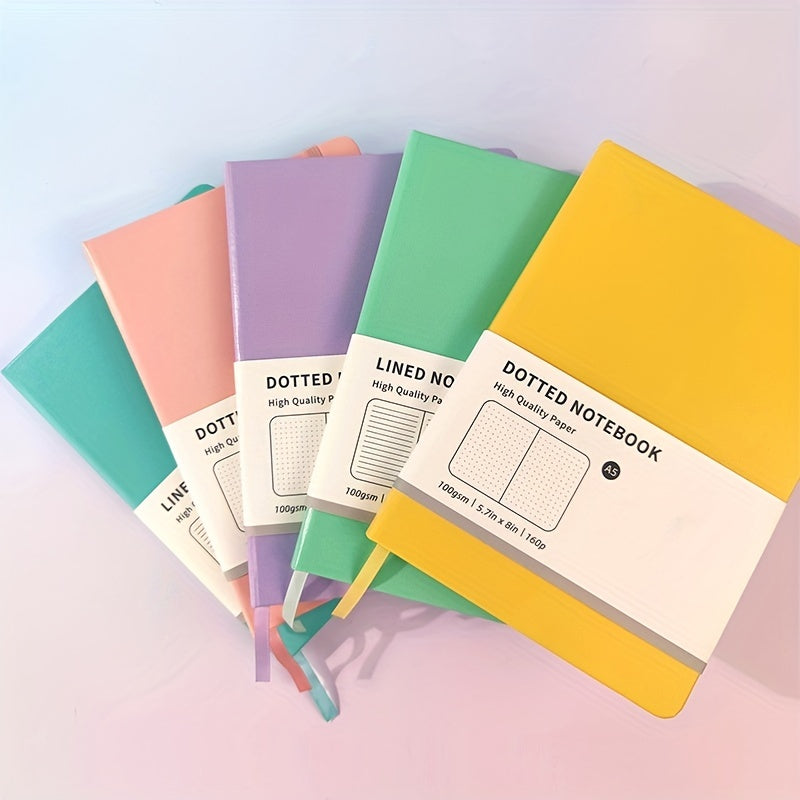 Macaron A5 Hardcover Notebook Horizontal Line Inner Page Strap 80 Sheets