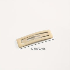 4pcs Matte Snap Clip Rectangle Shaped Hair Clip for Women Girls