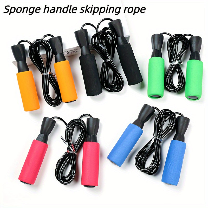 PVC Rope Skipping Rope With Sponge Handle - Fitness Exercise