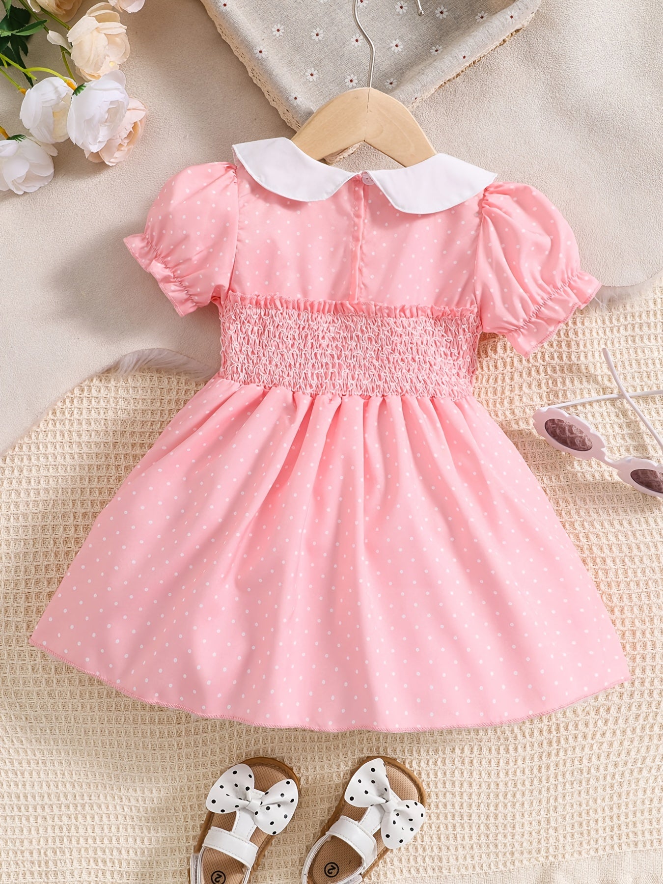 Polka Dot Puff Sleeve Dress for Girls