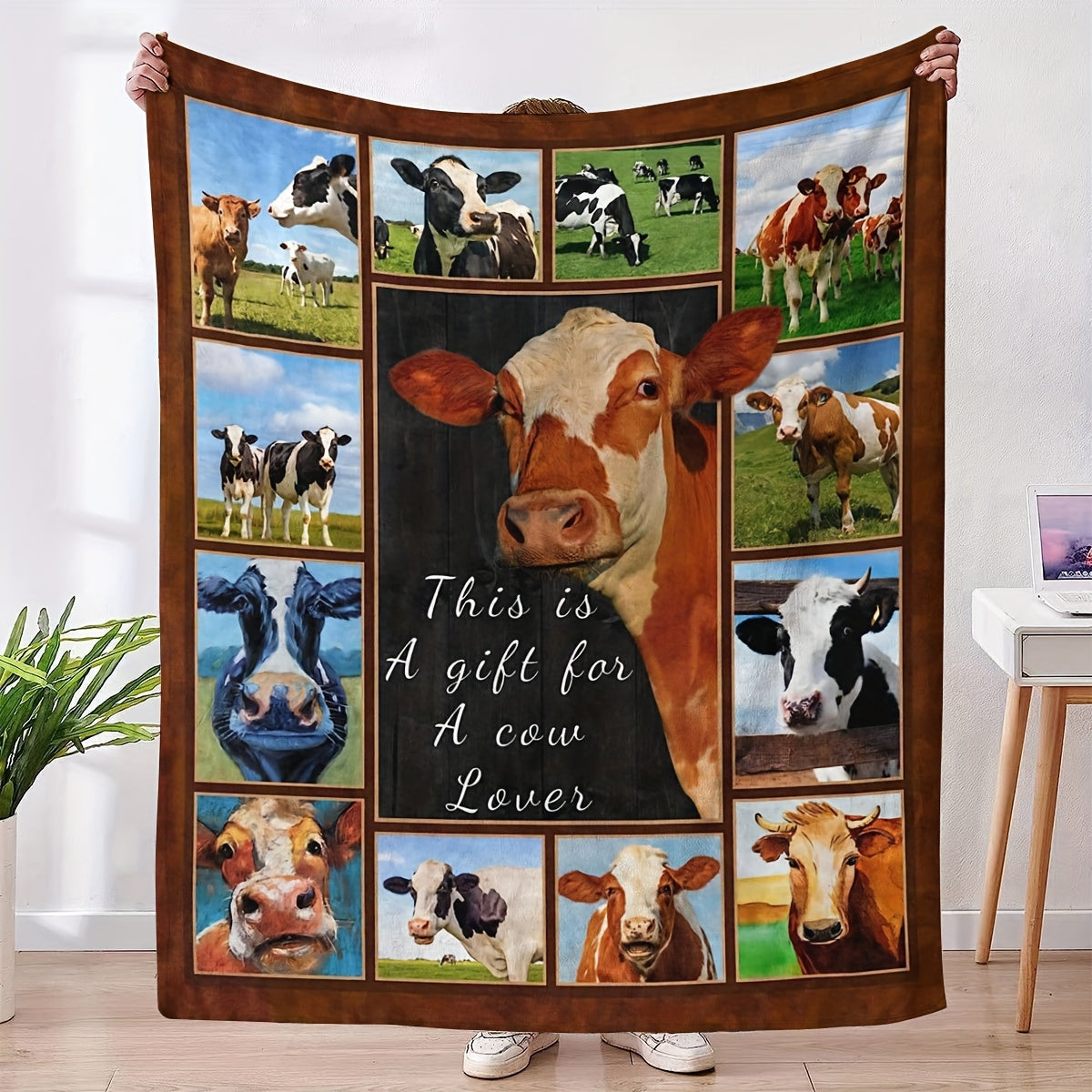 Cow Printed Blanket Soft And Comfortable Throw Blanket Home & Outdoor