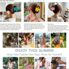 Flower Hair Claw Clips for Women - Strong Hold Non Slip Hair Clamps