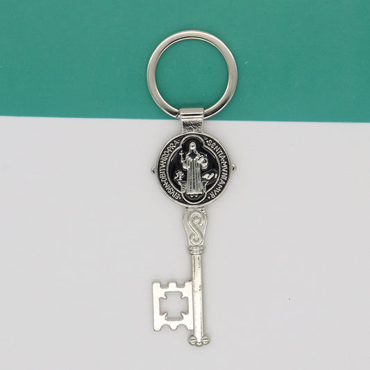 Bohemian Key Shape Keychain Pendant Vintage Silvery Golden Bag Keyring Ornament