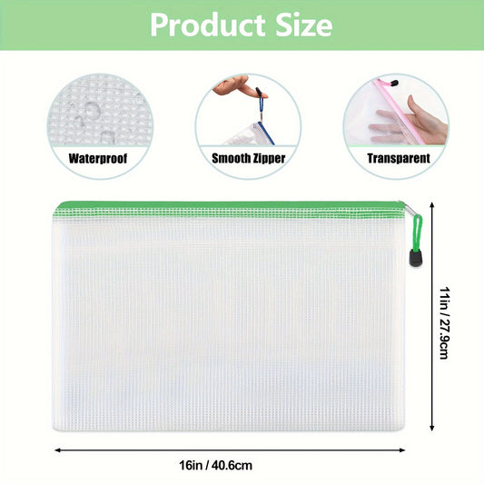 36 Mesh Zipper Pouches for Organizing - 12 Colors Storage Bag Zipper File Bag