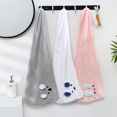 Hair Drying Towel Absorbent Cartoon Pattern Women Shower Cap Bath Hat
