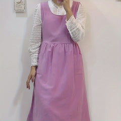 Apron Front & Rear 2-Pieces with Slit for Baking Milk Tea Barista Bib