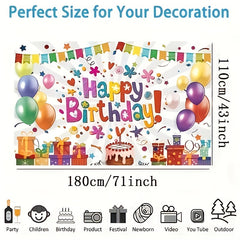 Rainbow Happy Birthday Banner Backdrop Large Yard Sign